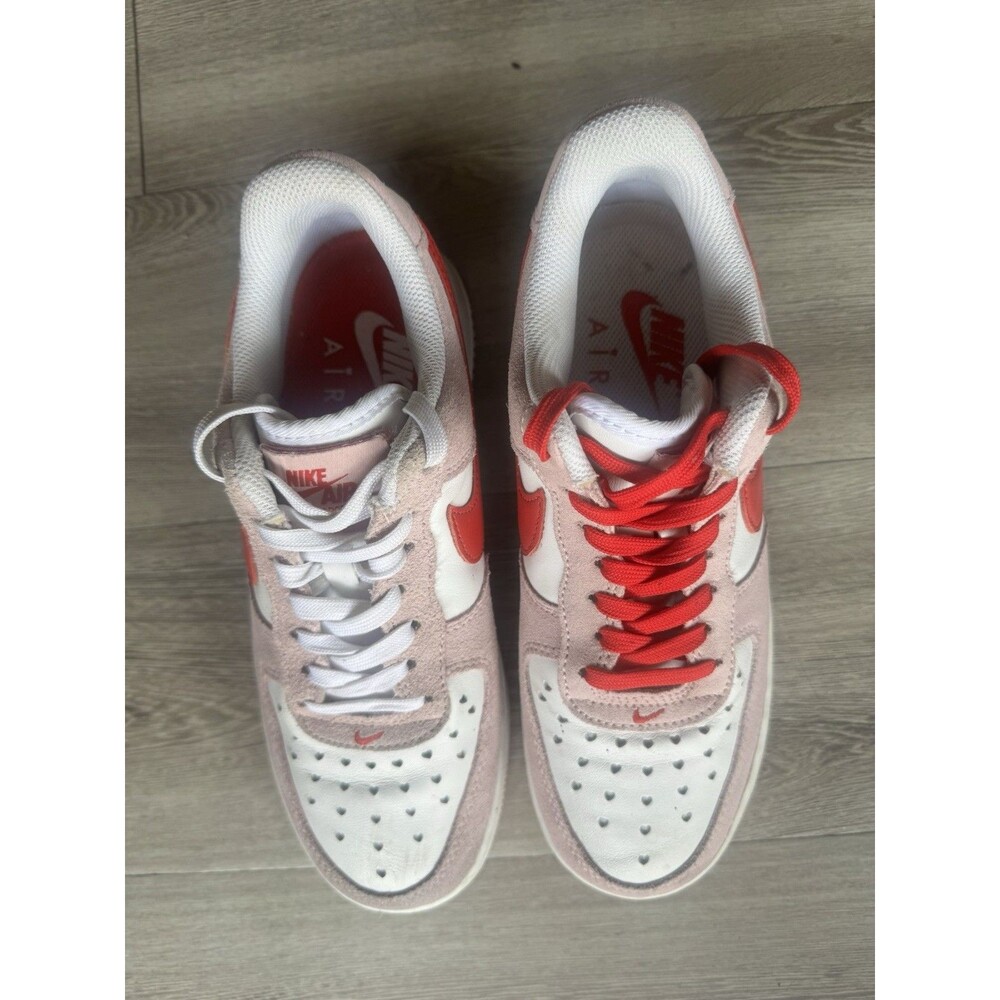 Nike Air Force 1 Low 07 QS Valentine’s Day Love Letter Pink Red DD3384-600 Suede - Picture 15 of 16